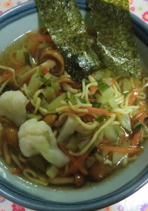 なめことカリフラワーの具沢山ラーメン！-レシピのメイン写真