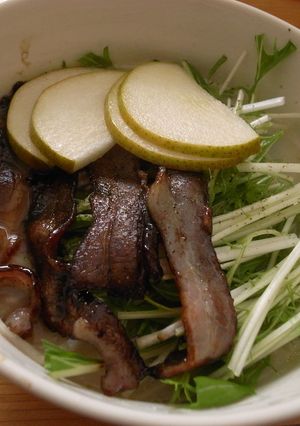マルちゃん正麺で☆洋なしベーコン豚骨-レシピのメイン写真