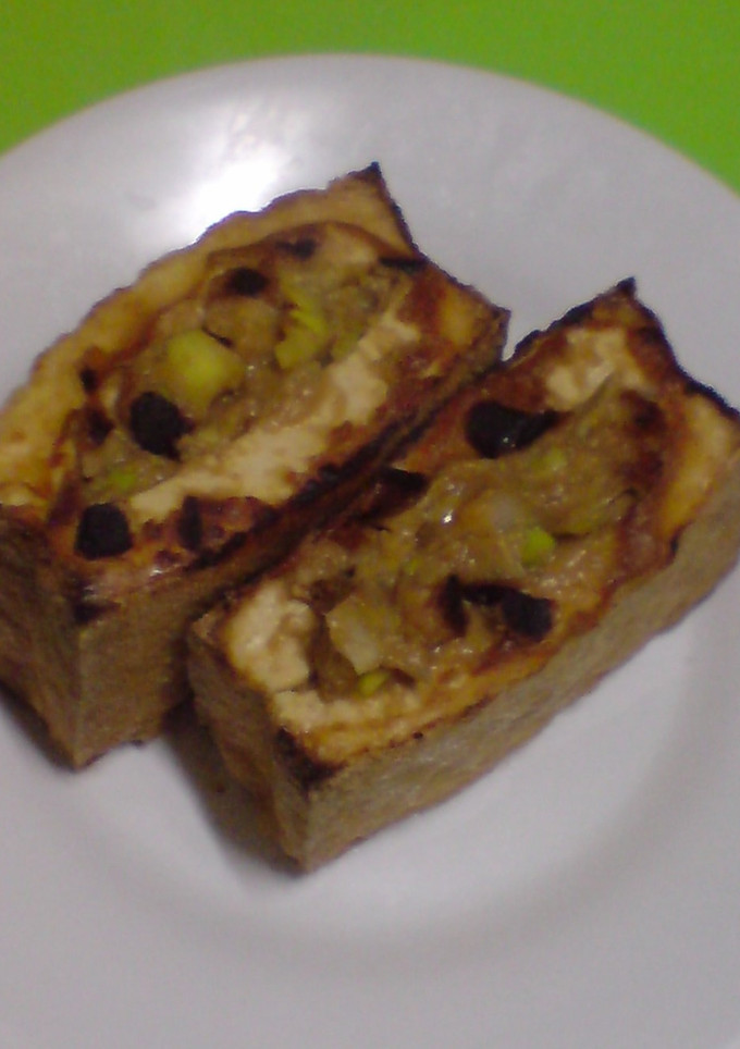 【漫画飯】厚揚げのみそはさみ焼き-レシピのメイン写真