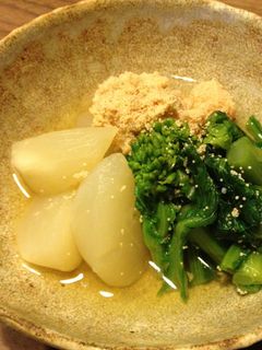 蕪と生鱈子、菜の花の煮もの-レシピのメイン写真