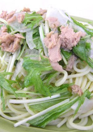 ツナと水菜の冷製パスタ-レシピのメイン写真