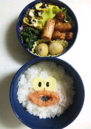 パパ用簡単キャラ弁『明太子でオバＱ』-レシピのメイン写真