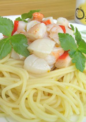 シーフードの冷製パスタいよかん風味-レシピのメイン写真