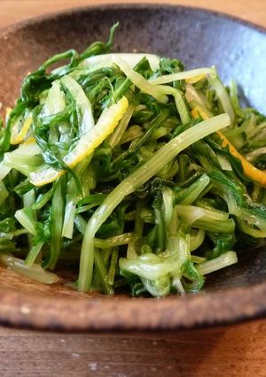 サッパリ！水菜と塩ぽん酢の上品おひたし-レシピのメイン写真