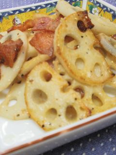レンコンの塩バター炒め-レシピのメイン写真