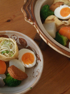 正麺巾着のカラフルおでん 豚骨味-レシピのメイン写真