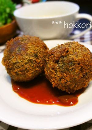 ほっこりカフェ　イカ墨のライスボール-レシピのメイン写真