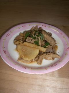長芋と豚肉しめじの甘辛炒め-レシピのメイン写真