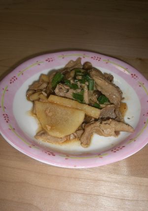 長芋と豚肉しめじの甘辛炒め-レシピのメイン写真