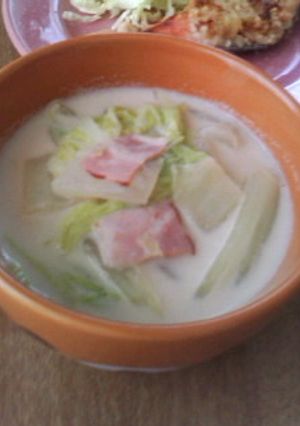 〜白菜とベーコンの豆乳スープ〜-レシピのメイン写真
