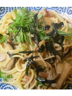 茸たっぷり♪柚子胡椒風味の和風スパ-レシピのメイン写真