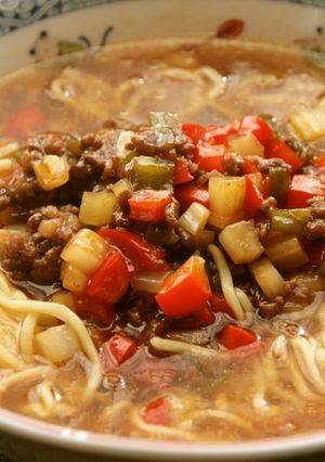 コク旨っ☆挽肉とセロリの黒酢あんラーメン-レシピのメイン写真