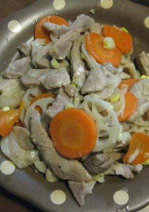 塩麴で豚と根菜いため-レシピのメイン写真