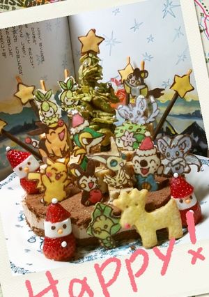 キャラデコポケモン＊クリスマスケーキ-レシピのメイン写真
