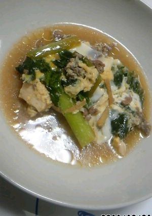 簡単☆挽肉・豆腐の卵とじ-レシピのメイン写真