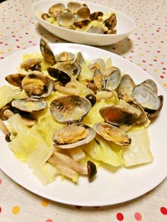 あさりとキャベツのニンニク蒸し♪-レシピのメイン写真
