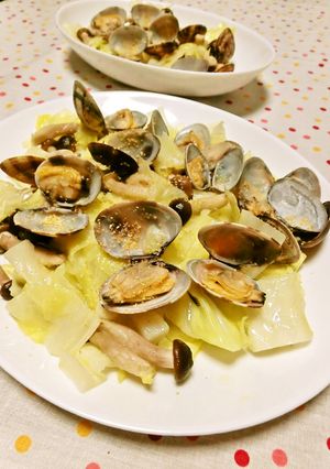 あさりとキャベツのニンニク蒸し♪-レシピのメイン写真