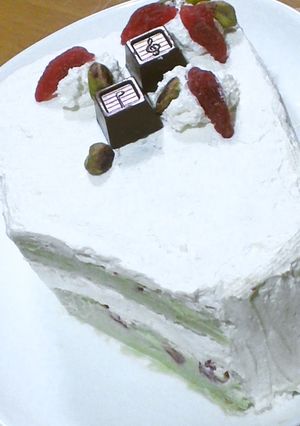 クリスマスカラーの洋風うぐいす寒天ケーキ-レシピのメイン写真
