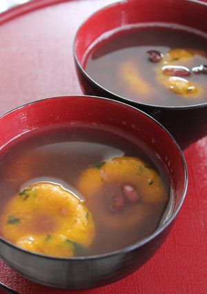 冬至に!かぼちゃ団子のゆであずきぜんざい-レシピのメイン写真