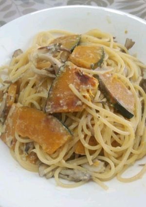 かぼちゃと舞茸のクリームパスタ-レシピのメイン写真