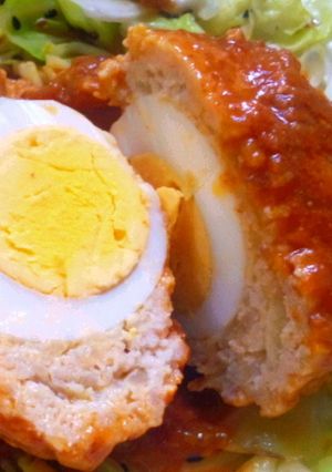爆弾たまごのミートソース煮-レシピのメイン写真