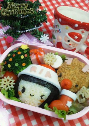クリスマスのサンタ女の子弁当☆キャラ弁-レシピのメイン写真