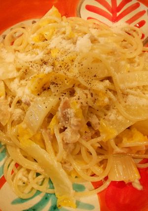 白菜とツナのクリームパスタ-レシピのメイン写真