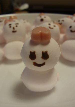 マシュマロで雪だるま♪-レシピのメイン写真