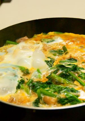ほうれん草の親子丼-レシピのメイン写真