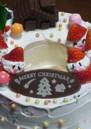 クリスマスシフォン～いちごサンタ乗せ！-レシピのメイン写真