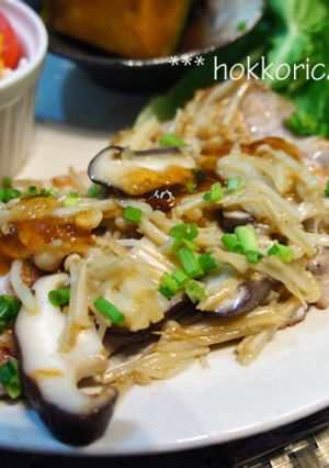 ほっこりカフェ　豚肉のきのこソース-レシピのメイン写真