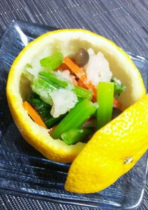 ＊柚子カップ de みぞれ和え＊-レシピのメイン写真