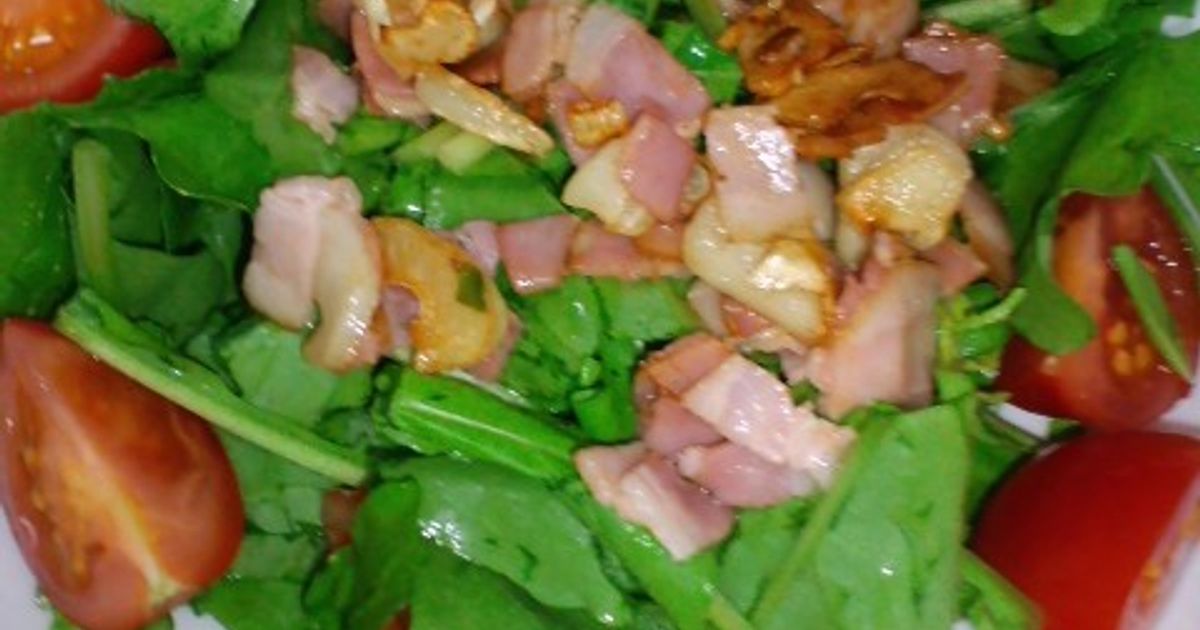 ルッコラとトマトとベーコンのサラダ by ミリラム 【クックパッド