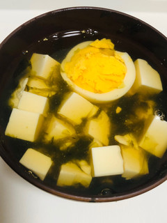 ゆで卵入りのあおさのお吸い物-レシピのメイン写真