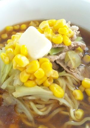 コーンバター醤油の豚しゃぶラーメン-レシピのメイン写真
