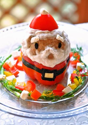 クリスマス☆挽肉＆野菜でサンタクロース-レシピのメイン写真