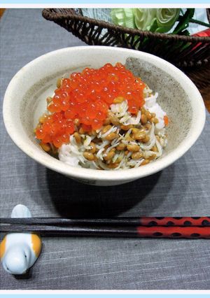 ちょっと贅沢❤納豆しらすイクラ丼-レシピのメイン写真