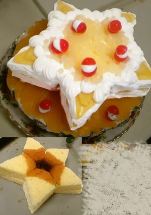 星型☆クリスマスケーキ（星型の作り方）-レシピのメイン写真