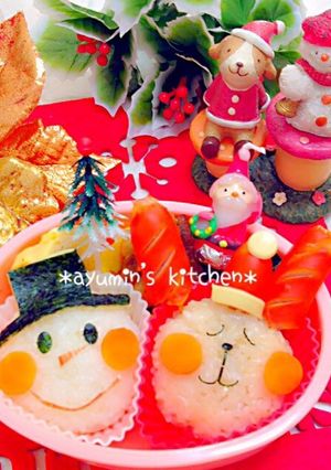 キャラ弁＊クリスマス＊雪だるま♫トナカイ-レシピのメイン写真