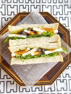 バジルとゆでたまごのサンドイッチ-レシピのメイン写真