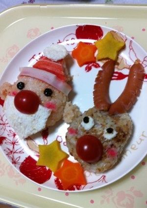 サンタとトナカイのおにぎり-レシピのメイン写真