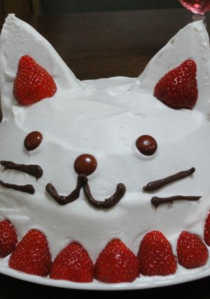 ふんわり可愛いにゃんこのケーキ-レシピのメイン写真