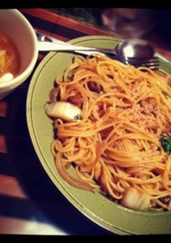 白菜とお揚げさんの和風梅パスタ♡-レシピのメイン写真