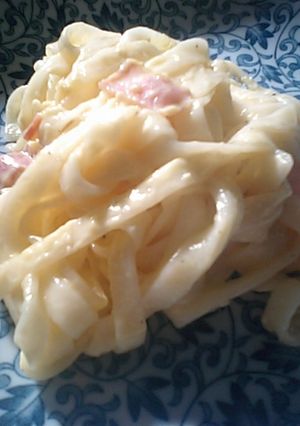 きしめんｄｅカルボナーラ-レシピのメイン写真