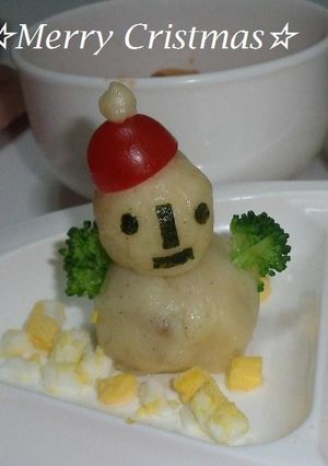 簡単立体☆雪だるまのポテトサラダ-レシピのメイン写真