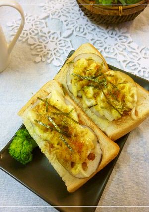 蓮根×じゃが芋の和風カレートースト-レシピのメイン写真