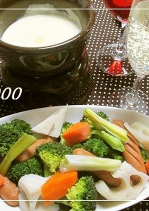 レンチン☆温野菜と和風チーズフォンデュ-レシピのメイン写真