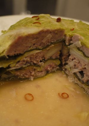 昆布のうまみ染み込む！挽肉の白菜ドーム-レシピのメイン写真