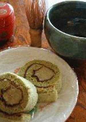 抹茶&栗 ロールケーキ-レシピのメイン写真