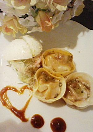 ☆残ったハンバーグでデミグラ餃子バーグ☆-レシピのメイン写真